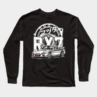 RX7 FD3S Rotary Engine (White Print) Long Sleeve T-Shirt